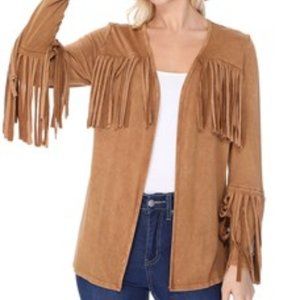 BULLY Dangling FRINGE Open Front CARDIGAN Dazzling FRINGE JACKET Priced CHEAP